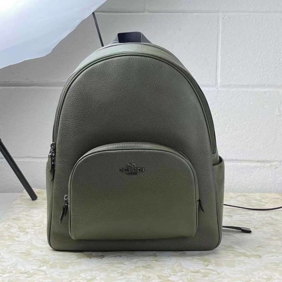 Coach Handbags - Coach 5669 Large Leather Court Backpack In Kelp